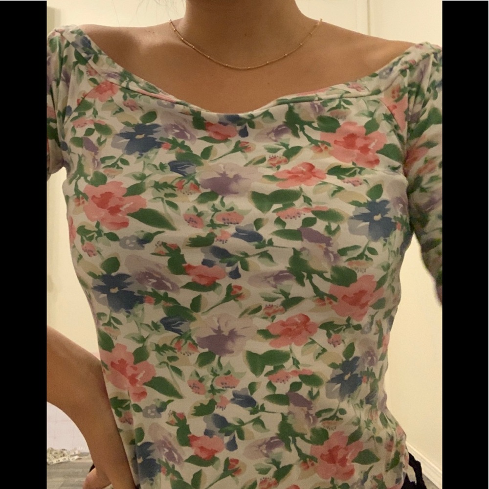Off the Shoulder Floral Shirt
